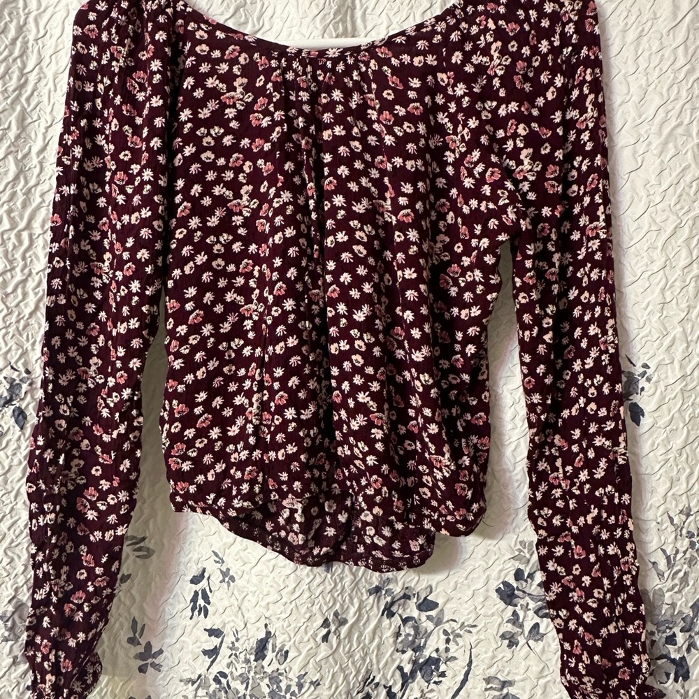 Floral Burgundy Women's Top